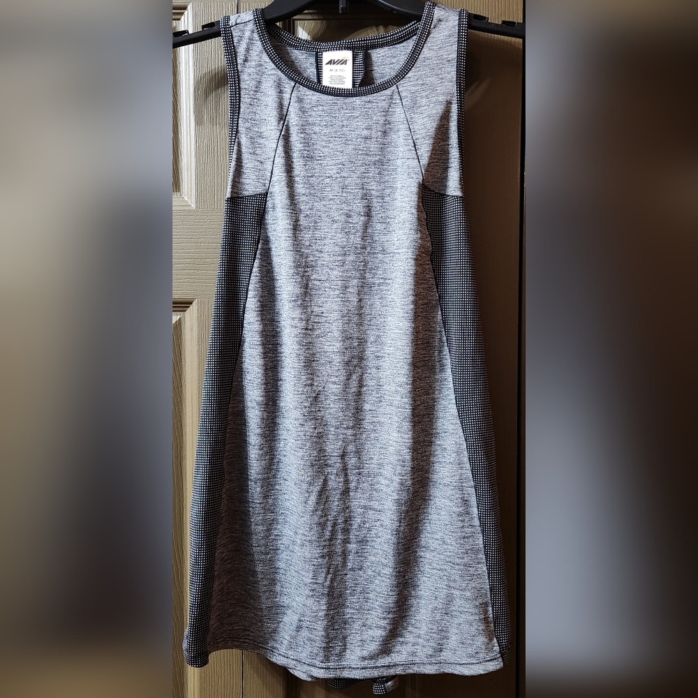 AVIA. WOMENS. MED (8-10). GRAY AND BLACK. PERFORMANCE RACERBACK TANK
